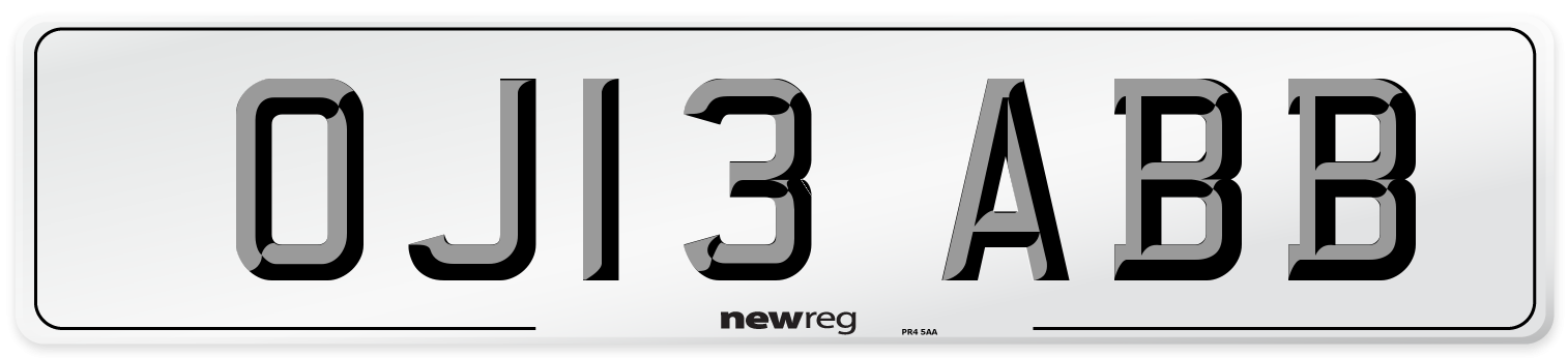 OJ13 ABB Number Plate from New Reg